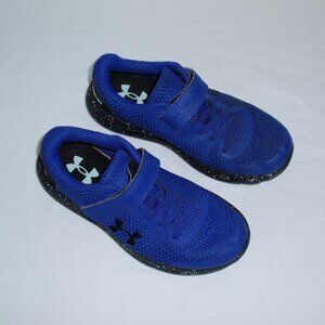 Under Armour Blue Boys Tennis Running Shoes Velcro Sz 13